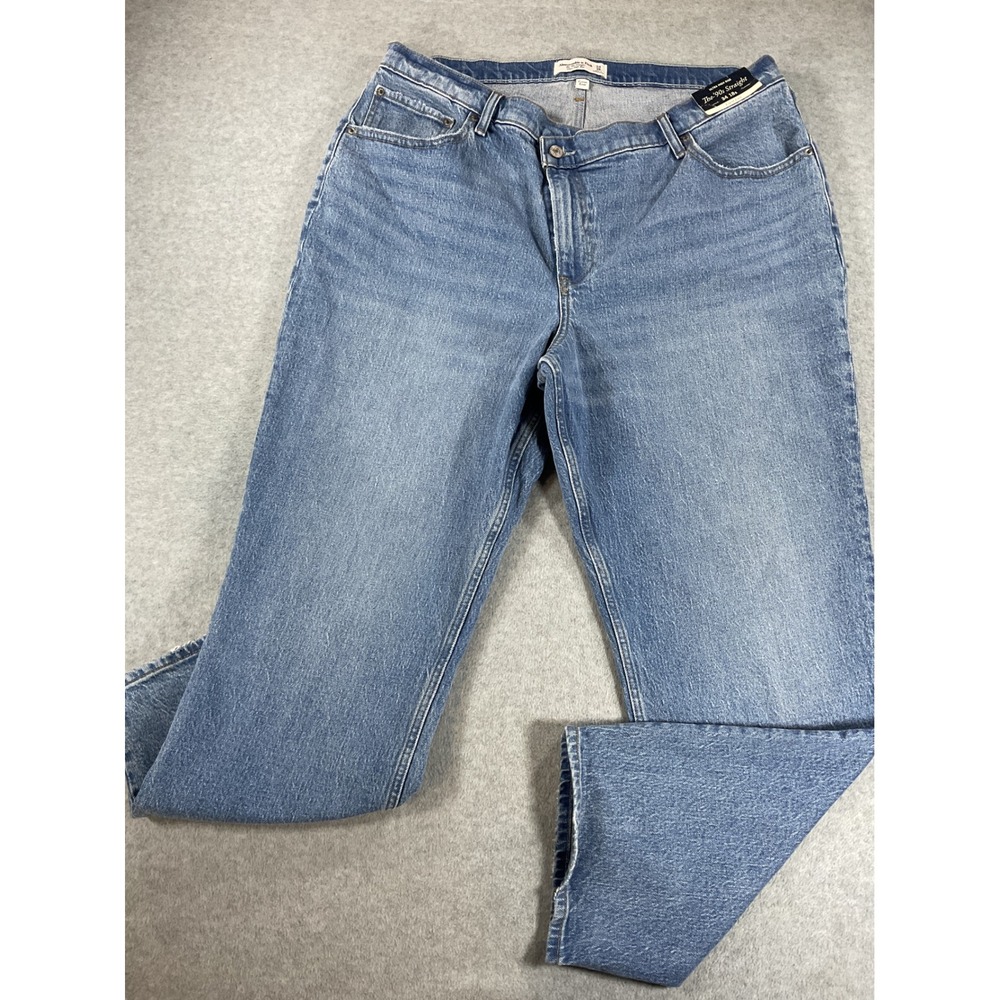 Abercrombie & Fitch Curve Love Ultra High Rise The 90s Straight 34 18S New 2885